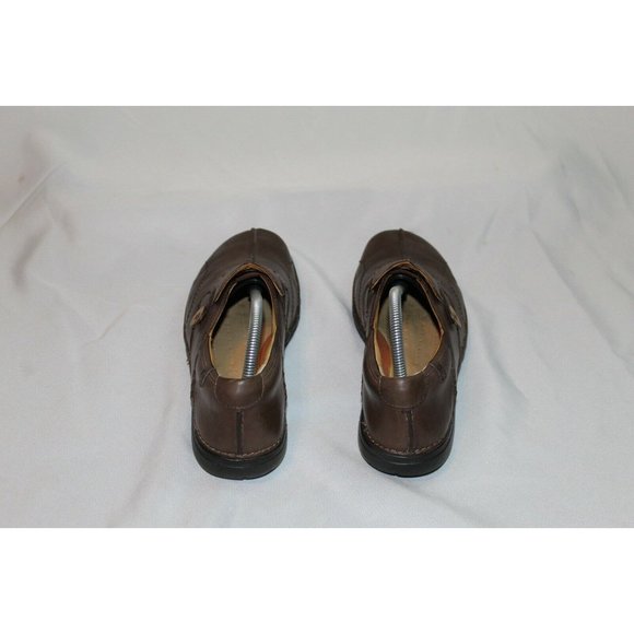CLARKS Men's "Unstructured" Brown Leather Slip On Shoes Size 11N - Picture 3 of 6